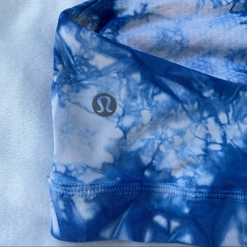 Lululemon Energy Sports Bra Medium Support Shibori Tye Dye Blue B & C Cup - Picture 10 of 12